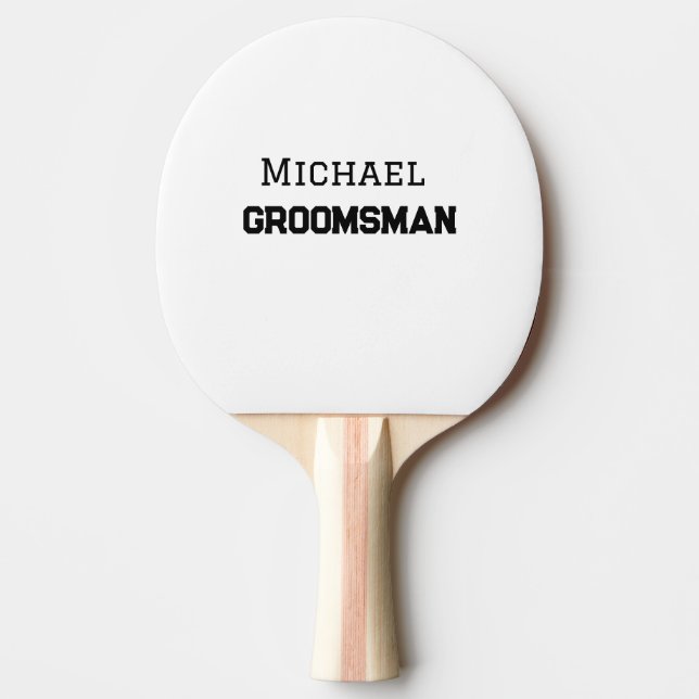 Raquette De Ping Pong Groomsman simple minimal ajouter nom moderne mascu (Devant)