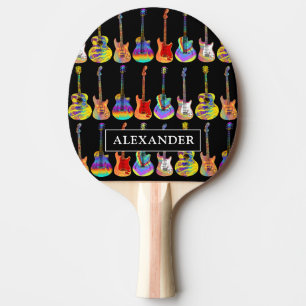 Raquette De Ping Pong Guitares Psychédéliques Funky Personnalisées
