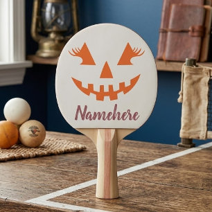 Raquette De Ping Pong Halloween Citrouille Jack-o'-lantern fille personn