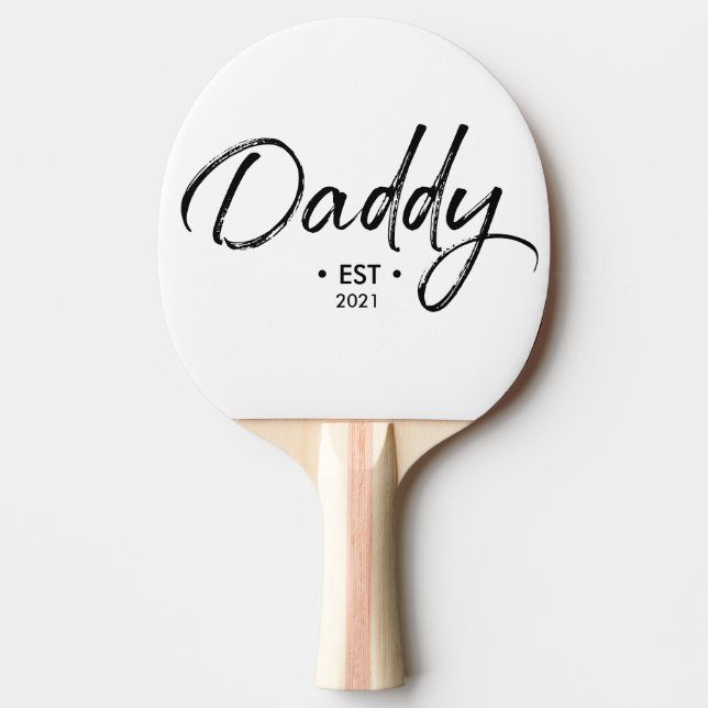 Raquette De Ping Pong Handlettering Script papa Etabli année (Devant)