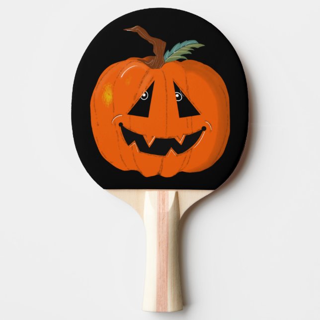 Raquette De Ping Pong Happy Halloween Jack-o'-lantern Illustration Art (Devant)