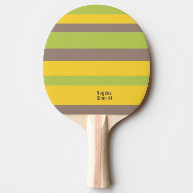 Raquette De Ping Pong Harmony Stripes Lines Brown Yellow Green (Devant)