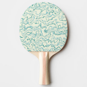 Raquette De Ping Pong Hippie les années 70 Marbre Bleu Liquide Swirl Boh