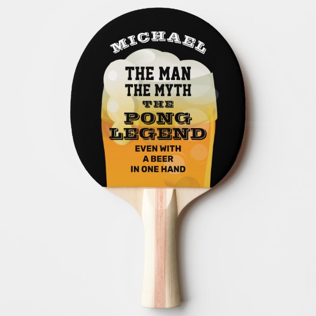 Raquette De Ping Pong Homme Mythe Légende Drôle Bière (Devant)