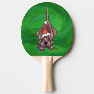 Raquette De Ping Pong Hound Chien Noël sur Green