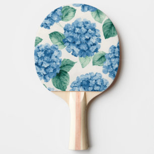 Raquette De Ping Pong Hydrangea Bleus Aquarelle Florale Botanique Florai