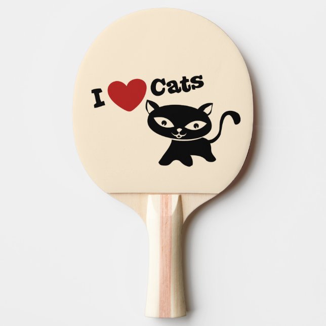 Raquette De Ping Pong I Love Cat (Devant)