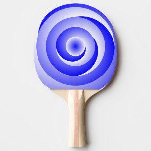Raquette De Ping Pong Illusion de spirale bleue par Kenneth Yoncich
