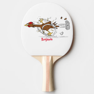 Raquette De Ping Pong Illustration amusante de poulet cool