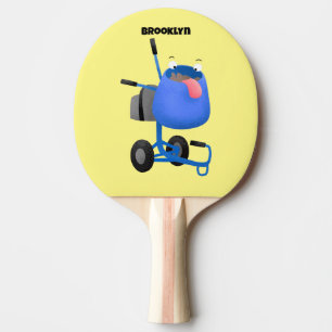 Raquette De Ping Pong Illustration amusante du mélangeur de ciment bleu