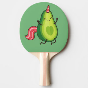 Raquette De Ping Pong Illustration d'Avocado Unicorn Kawaii - Imaginaire