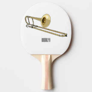 Raquette De Ping Pong Illustration de dessin animé de Trombone