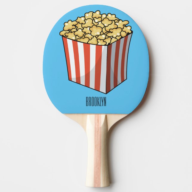 Raquette De Ping Pong Illustration de dessin animé Popcorn (Devant)