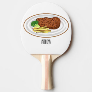 Raquette De Ping Pong Illustration de dessin de steak