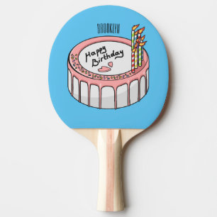 Raquette De Ping Pong Illustration de gâteau d'anniversaire