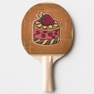 Raquette De Ping Pong Illustration de gâteau dans le rétro style