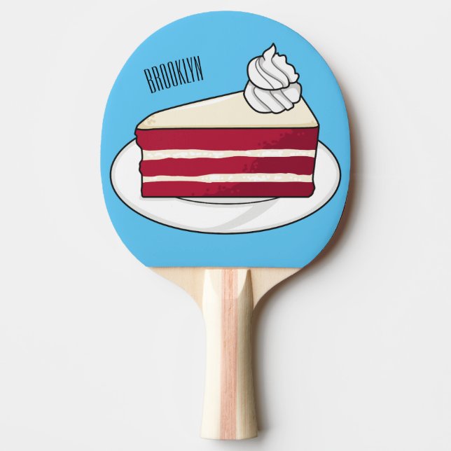 Raquette De Ping Pong Illustration de gâteau en velours rouge (Devant)