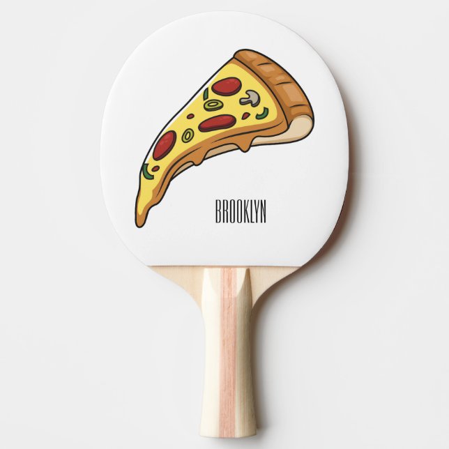 Raquette De Ping Pong Illustration de la pizza (Devant)