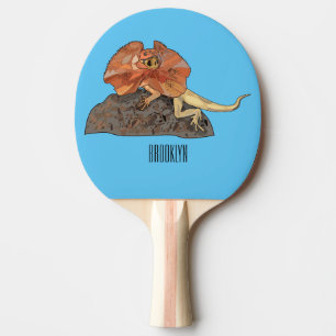 Raquette De Ping Pong Illustration de lézard à col frisé