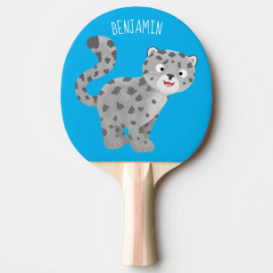 Raquette De Ping Pong Illustration de mignon léopard des neiges