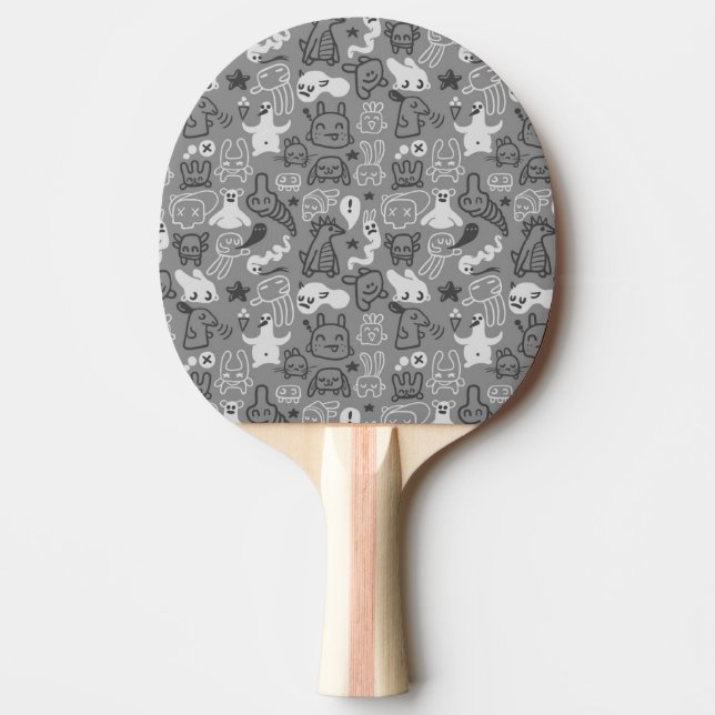 Raquette De Ping Pong illustration de motif de griffonnages (Devant)