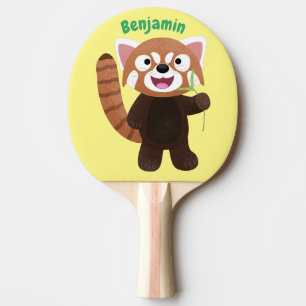 Raquette De Ping Pong Illustration de panda rouge mignon