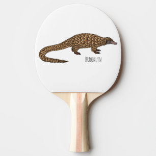 Raquette De Ping Pong Illustration de pangolin à queue longue