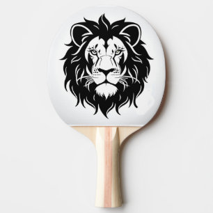 Raquette De Ping Pong Illustration de tête de lion avec détails complexe