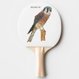 Raquette De Ping Pong Illustration d'oiseau américain Kestrel