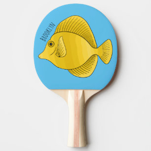 Raquette De Ping Pong Illustration du poisson-tang jaune