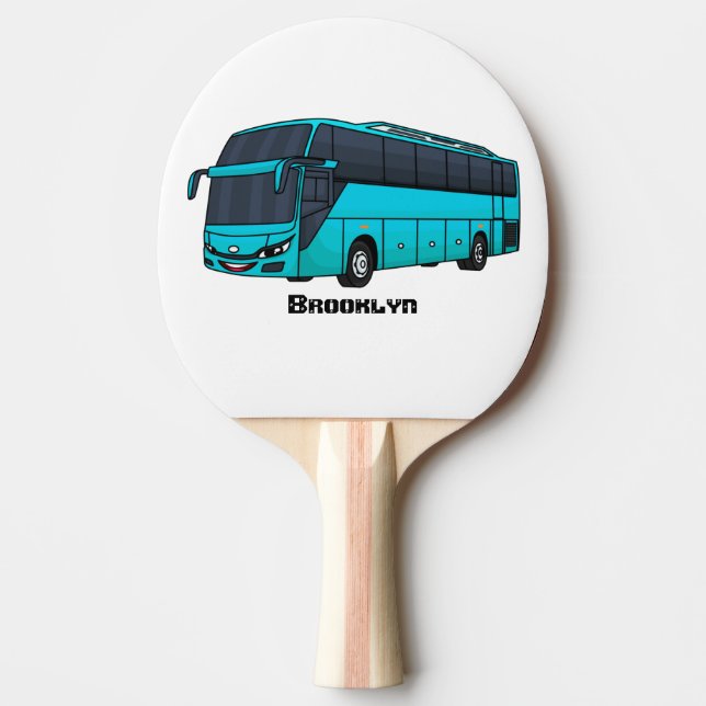 Raquette De Ping Pong Illustration d'un autobus à passagers moderne (Devant)