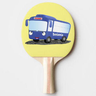 Raquette De Ping Pong Illustration d'un bus moderne bleu mignon