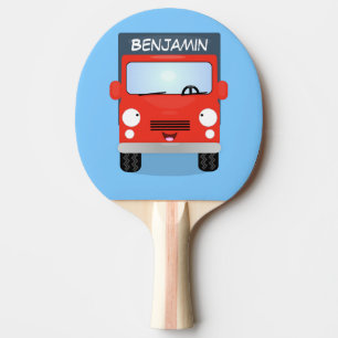 Raquette De Ping Pong Illustration d'un camion kawaii rouge mou