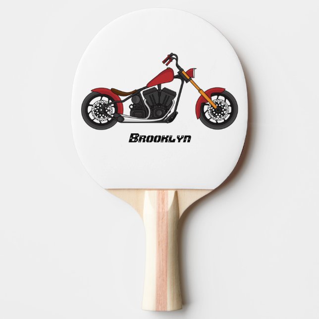 Raquette De Ping Pong Illustration motocyclette de style hélicoïdal (Devant)