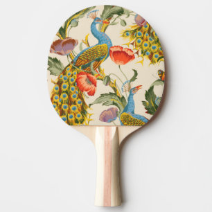 Raquette De Ping Pong Illustrations de Peacock et de poppies vintages