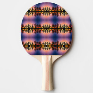 Raquette De Ping Pong Image du lever de soleil sur un paysage désertique