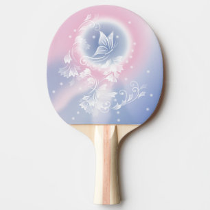 Raquette De Ping Pong Imaginaire papillon bleu rose
