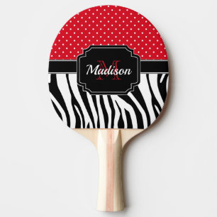 Raquette De Ping Pong Impression des points et des zèbres