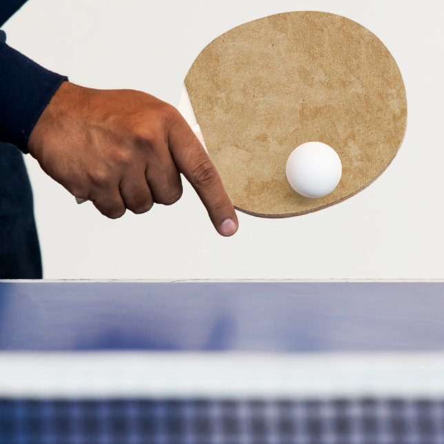 Raquette De Ping Pong Impression en cuir Tan Chamois (Insitu)