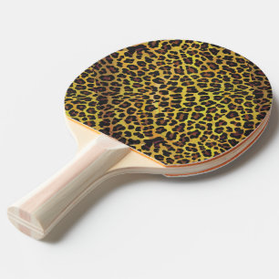 Raquette De Ping Pong Impression léopard Brown et jaune
