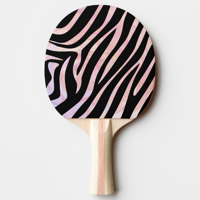 Raquette De Ping Pong Impression noire et rose Zebra (Dos)
