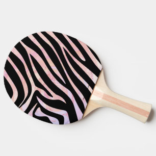 Raquette De Ping Pong Impression noire et rose Zebra