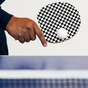 Raquette De Ping Pong Impression numérique d'échecs noir et blanc