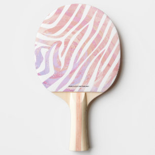 Raquette De Ping Pong Impression rose et blanc Zebra