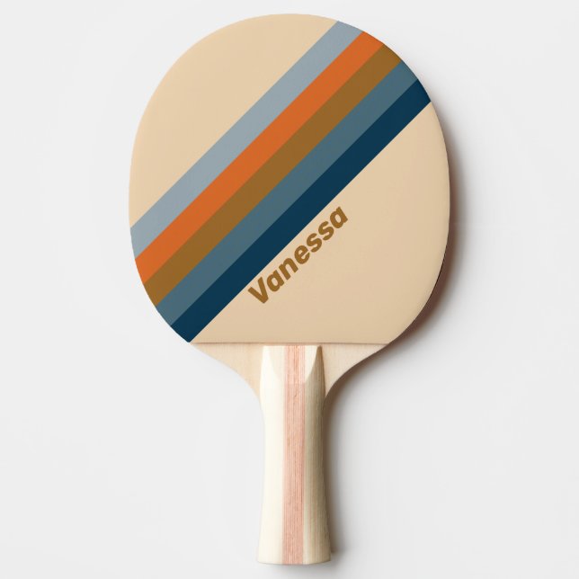 Raquette De Ping Pong Indigo Horizon Stripes with Name (Devant)