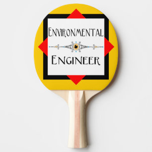 Raquette De Ping Pong Ingénieur Environnementaliste Ligne Décorative