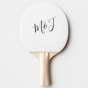 Raquette De Ping Pong Initiales en couple inclinées modernes