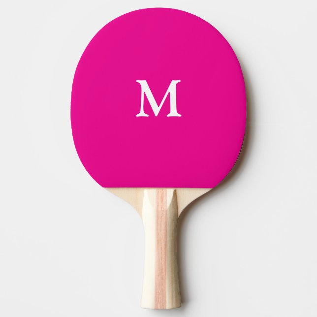 Raquette De Ping Pong Initiales Monogramme rose orange Fête Favoriser Ca (Devant)