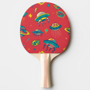 Raquette De Ping Pong Inventaires d'espace UFO rétro