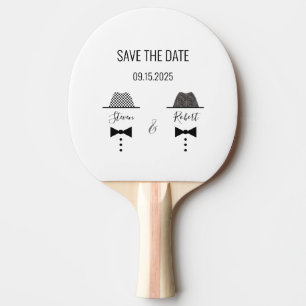 Raquette De Ping Pong Invitation de sauvegarde de date de mariage gay